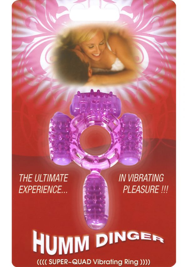 Humm Dinger Super Quad Vibrating Cock Ring Purple