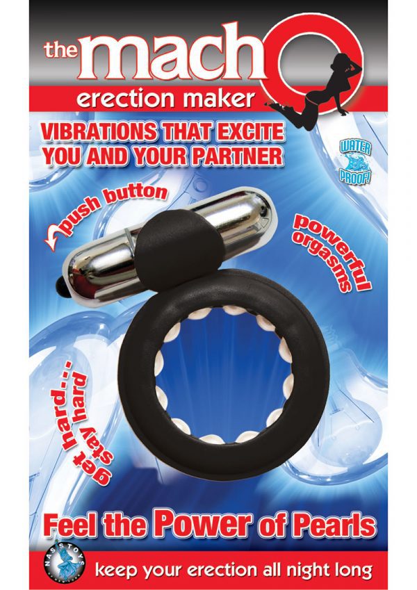 The Macho Erection Maker Cockring Waterproof Black
