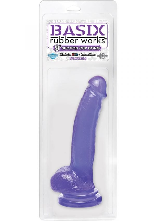 Basix Rubber Works 9 Inch Suction Cup Dong Purple