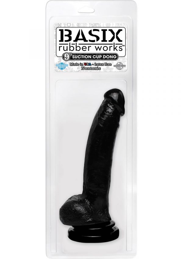 Basix Rubber Works 9 Inch Suction Cup Dong Black