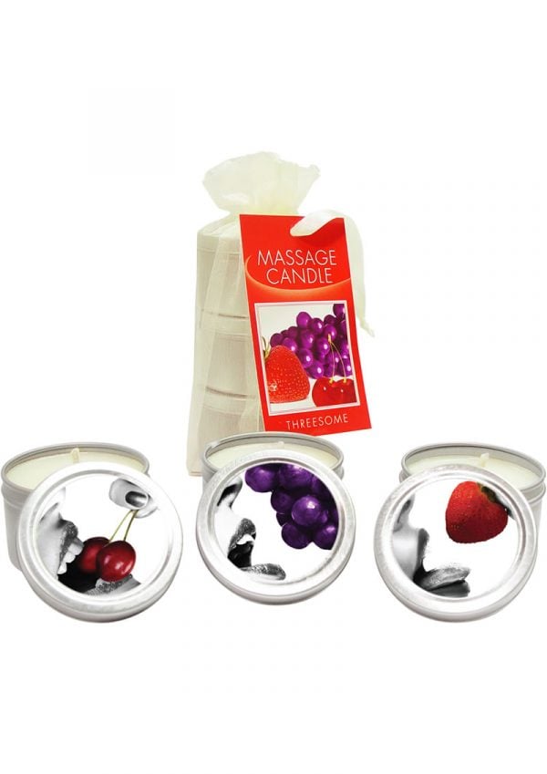 Edible Candle Threesome Round Massage Oil Candles 3 Per Bag