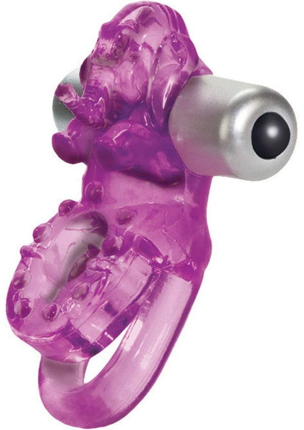 Lovers Delight Ele Double Support Enhancer Ring With Removable 3 Speed Stimulator Purple