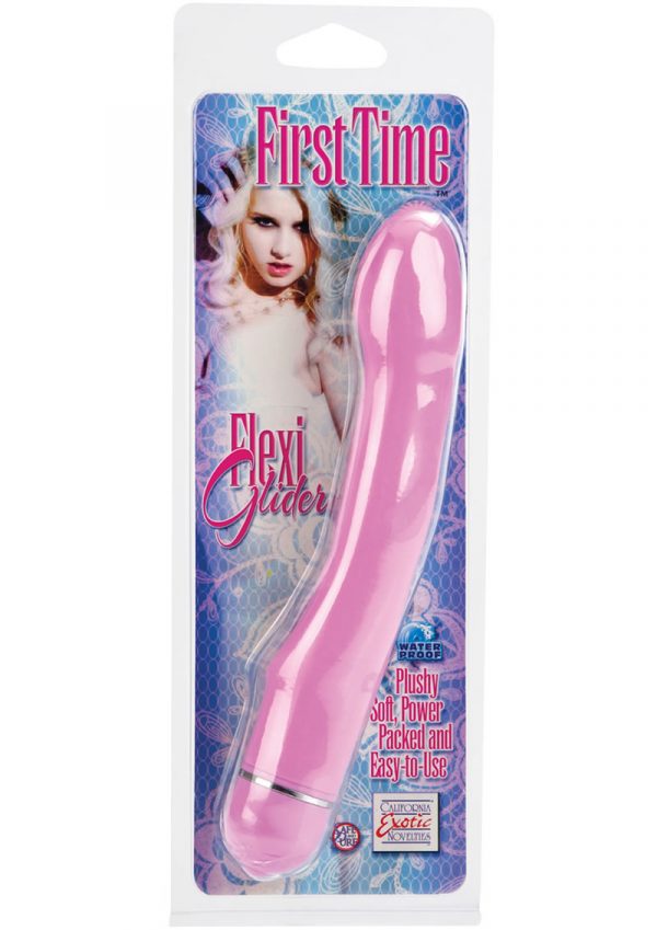 First Time Flexi Glider Vibrator Waterproof 7 Inch Pink