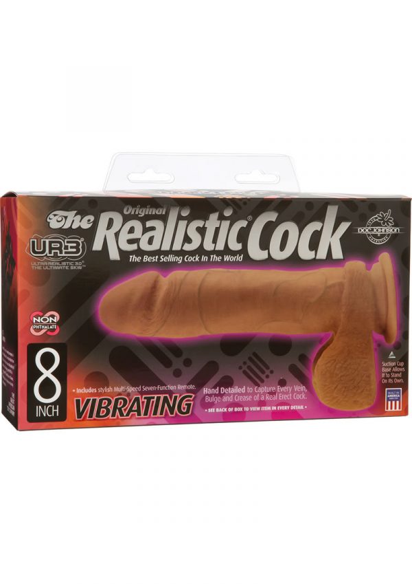 The Vibro UR3 Realistic Vibrating Cock 8 Inch Brown