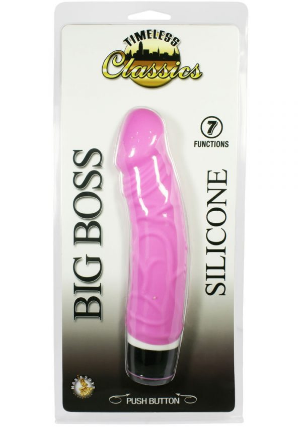 Timeless Classics Big Boss Silicone Vibrator Waterproof 6.5 Inch Pink