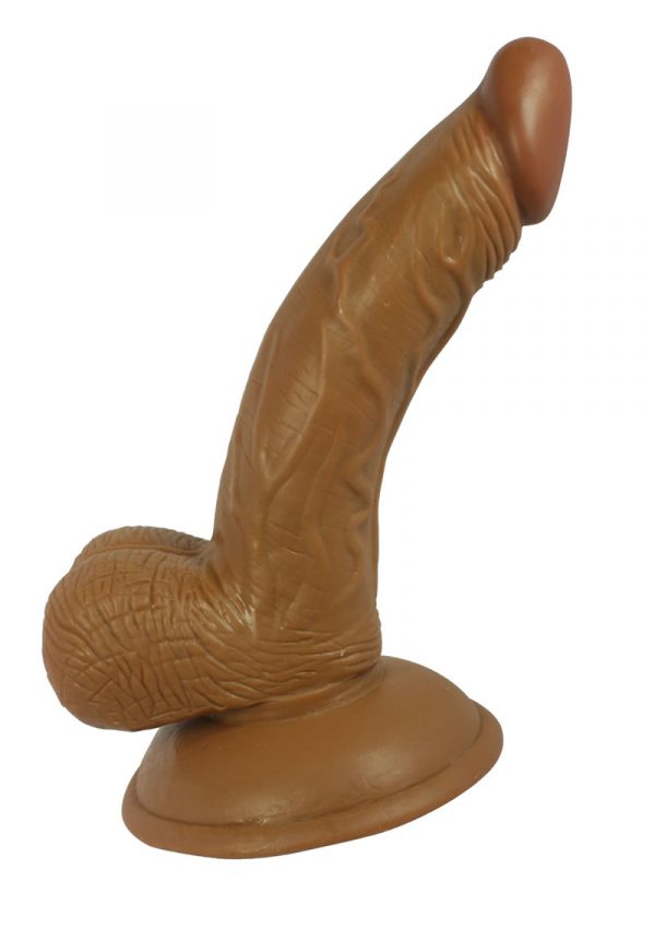 Real Skin Latin American Mini Whoppers Dong With Balls Brown 5 Inch