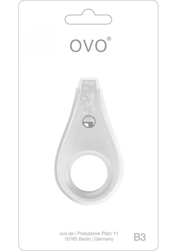 Ovo B3 Silicone Cock Ring Waterproof White And Chrome