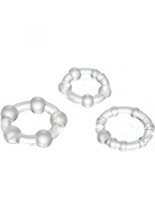Adam and Eve Triple Erection System Jelly Cockring Set 3 Each