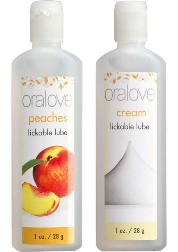 Oralove Delicious Duo Lickable Peaches And Cream Lubes 1 Ounce 2 Each Per Set