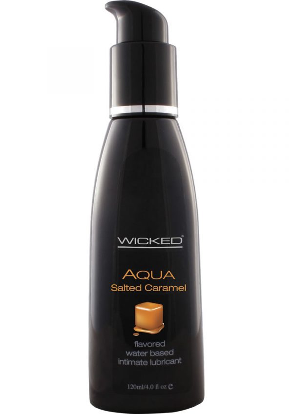 Wicked Aqua Flavored Water Based Lubricant Salted Caramel 4 Ounce