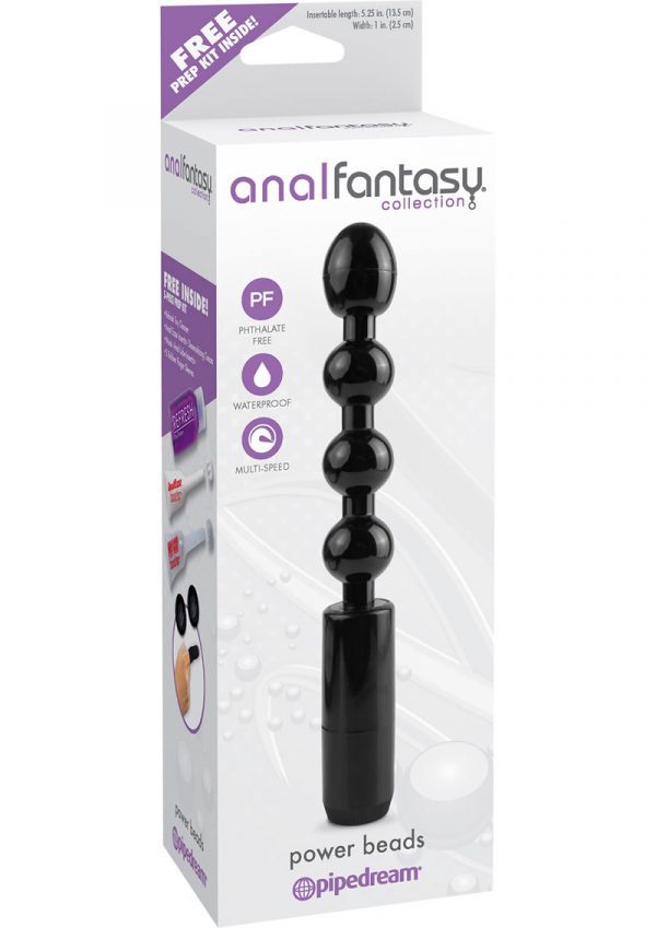 Anal Fantasy Collection Power Beads Waterproof Black 5.25 Inch