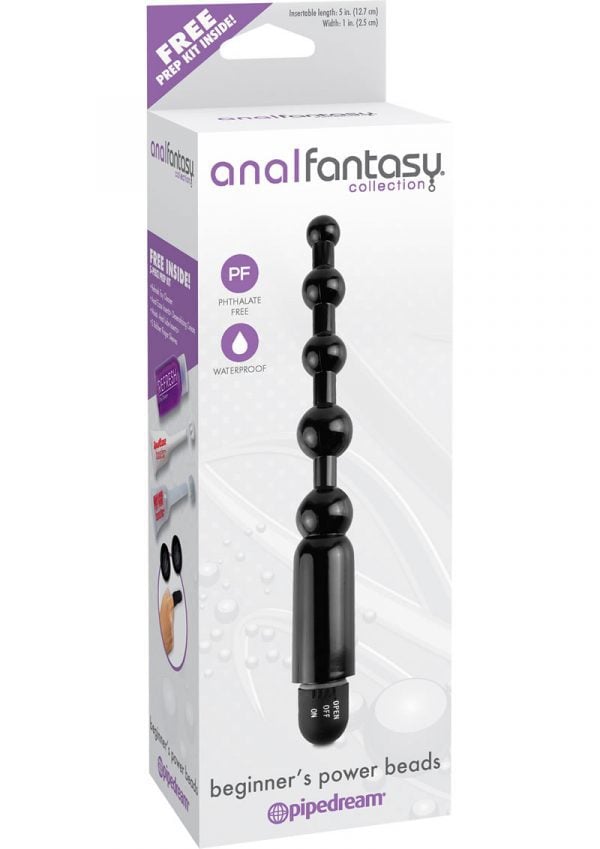 Anal Fantasy Collection Beginner`s Power Beads Waterproof Black 5 Inch