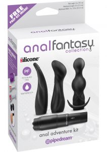 Anal Fantasy Collection Silicone Anal Adventure Kit Waterproof Black