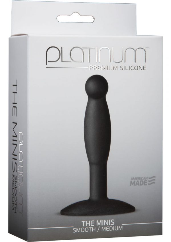 Platinum Premium Silicone The Minis Medium Anal Plug Black 3.6 Inch