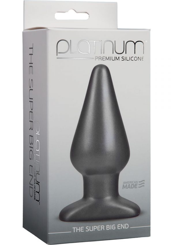 Platinum Premium Silicone The Super Big End Large Anal Butt Plug Charcoal