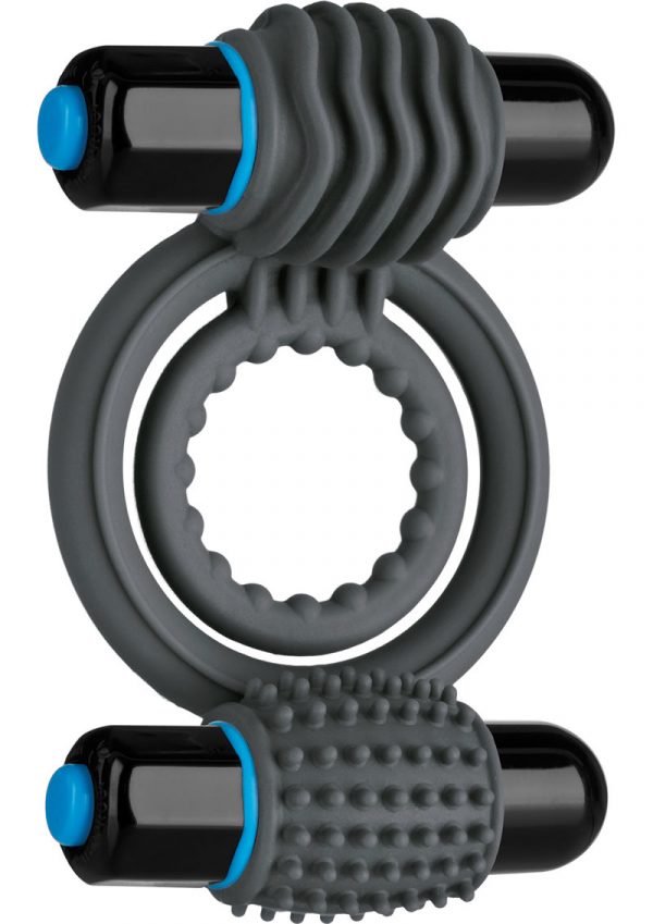Optimale Silicone Vibrating Double C-Ring Waterproof Slate