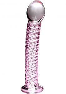 Icicles No 53 Textured Glass Probe Pink 6.75 Inch