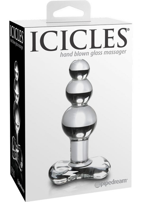 Icicles No 47 Beaded Glass Anal Plug Clear