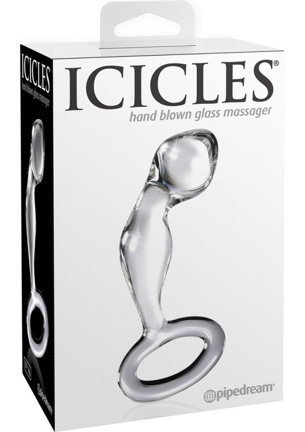 Icicles No 46 Glass Anal P-Spot Plug Clear 3.5 Inch