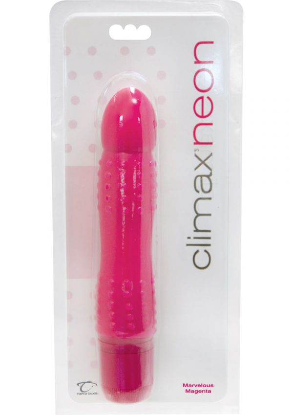 Climax Neon Vibrator Waterproof Marvelous Magenta 6.75 Inch