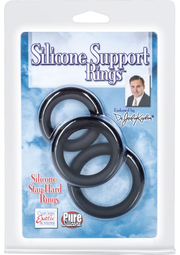 Dr.Kaplan Silicone Support Rings Black 3 Sizes Per Pack