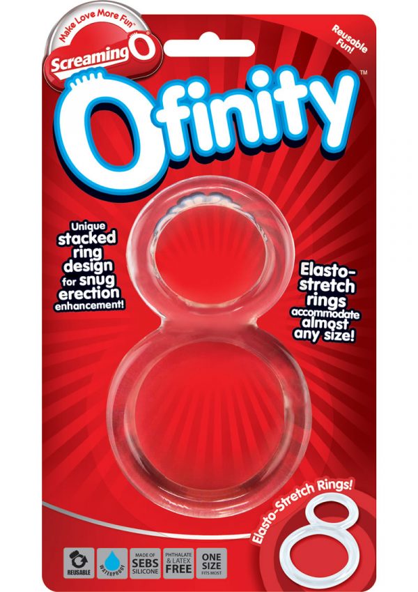 Ofinity Super Stretchy Double Silicone Cockring Waterproof Clear