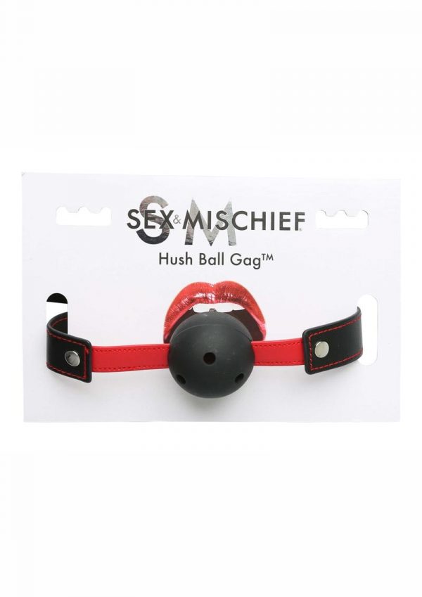 Sex and Mischief Hush Ball Gag Adjustable Strap 1.75 Diameter Ball