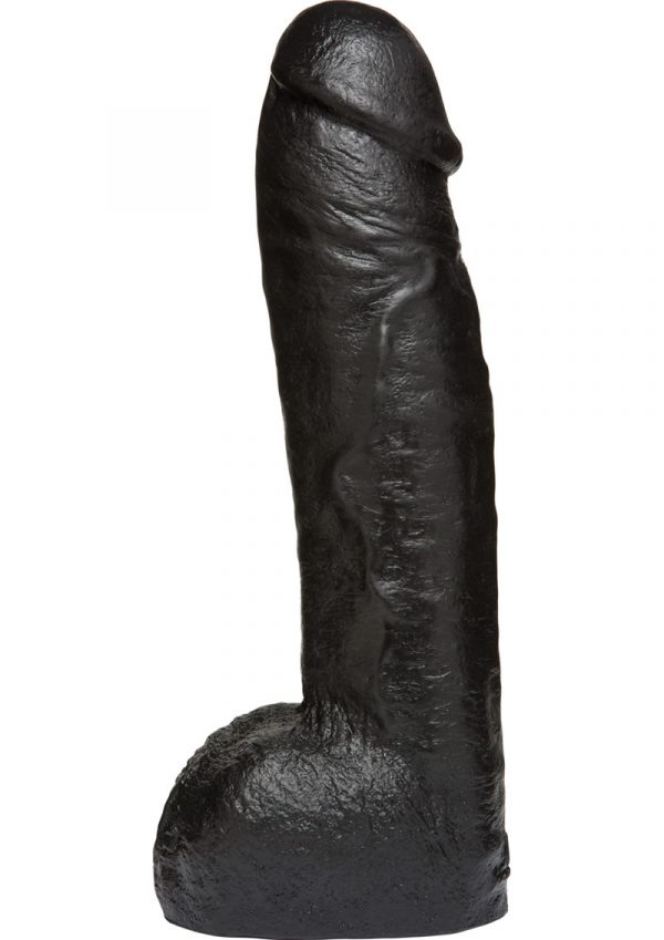 Vac U Lock Codeblack Realistic Hung Cock With Balls Attachment Black 12 Inch