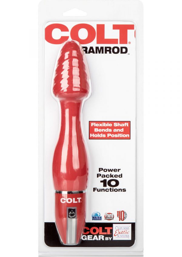 Colt Ramrod Silicone Bendable Anal Probe Waterproof Red 8 Inch