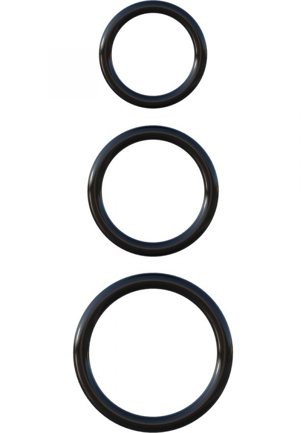 Fantasy C Ringz Silicone 3 Ring Stamina Cockring Set Black