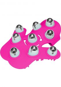 Fuzu Glove Massager 360 degree rolling balls  Length 6 Inches  Pink