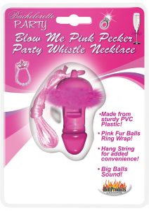 Bachelorette Party Blow Me Pecker Whistle Necklace Pink