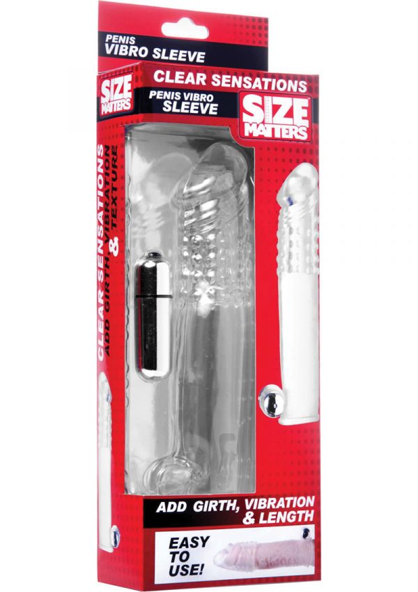 Size Matters Penis Vibro Sleeve With Bullet Clear