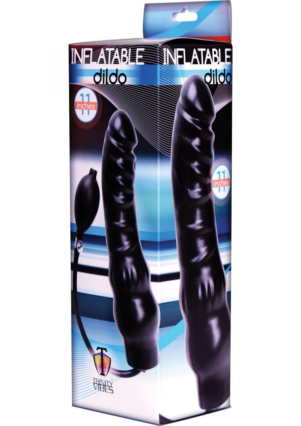 Trinity Vibes Inflatable Dildo Black 11 Inch