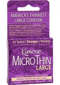 Kimono MicroThin Large Condoms 3 Pack
