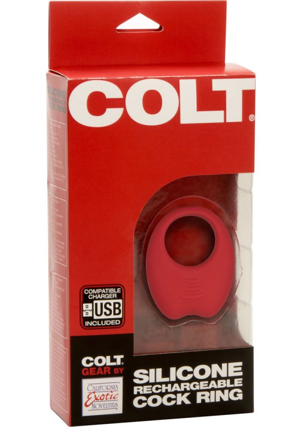 Colt Silicone Rechargeable Cock Ring Red