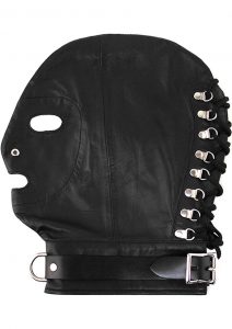 Rouge Mask With D Ring And Lock Strap Leather And Metal Black