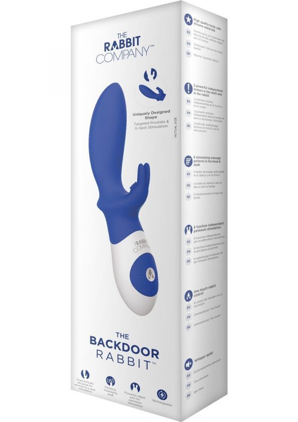 The Backdoor Rabbit Silicone USB Rechargeable Dual Vibe Splashproof Navy