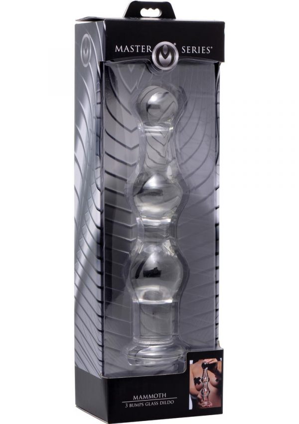 Master Series Mammoth 3 Bumps Glass Dildo Clear