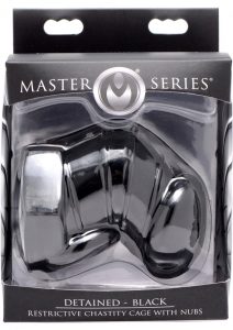 Master Series Detained Restrictive Chastity Cage With Nubs Black