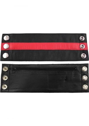 Rouge Wrist Wallet Leather Snap Red And Black Medium