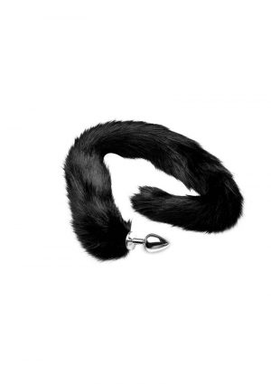 Tailz Mink Tail Butt Plug Black 4.5 Inch