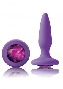 Glams Mini Silicone Anal Plug - Purple Gem