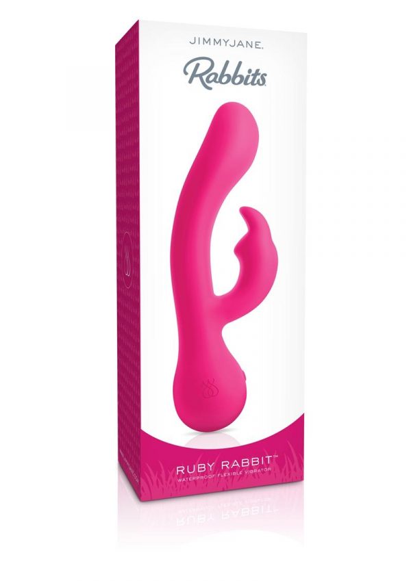 Jimmy Jane Ruby Rabbit Flexible Vibrator Waterproof Magenta 7.5 Inch