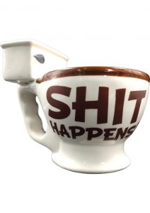 Shit Happens Toilet Coffee Mug With Poop Inside Holds 10 Ounces