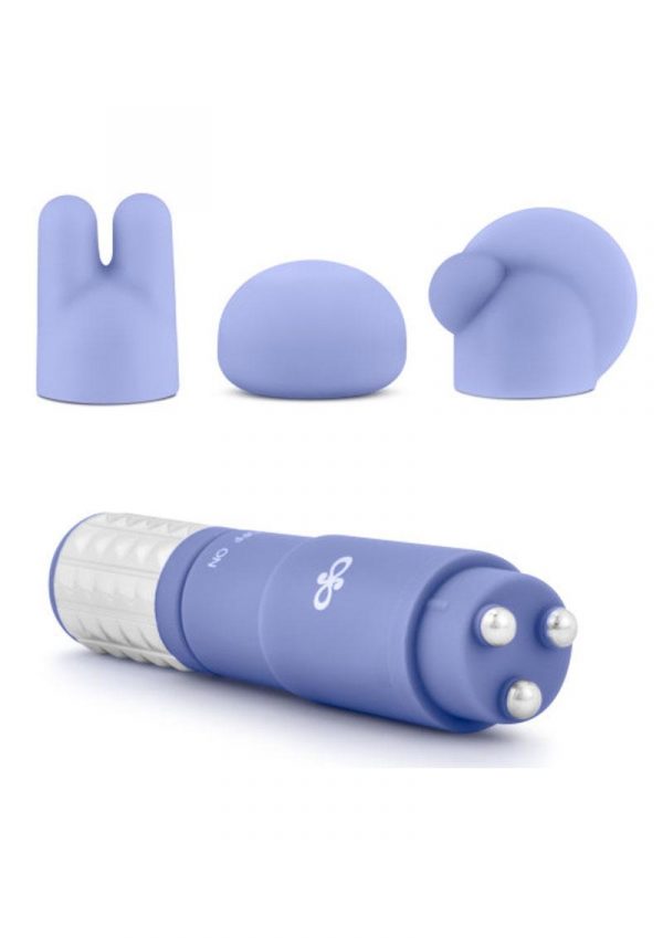 Rose Revitalize Massage Kit With Silicone Attachments Waterproof Periwinkle