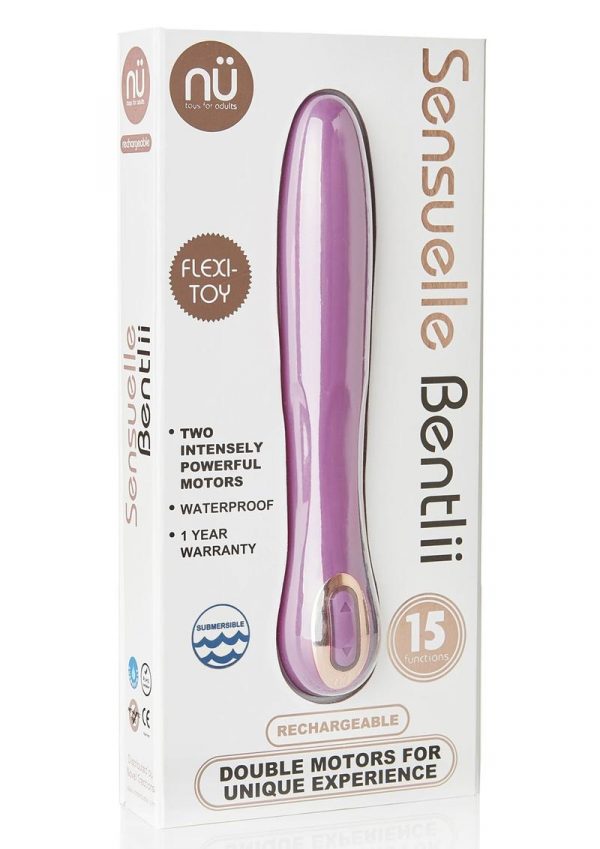 Bentlii 15-function Dual Motor USB Rechargeable Silicone Vibrator Waterproof Purple