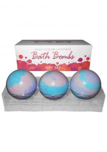 Multi Color Lavender Bath Bombs Gift Set 3 Each Per Box