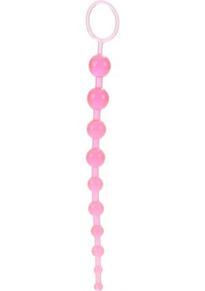 X 10 Beads Graduated Anal Beads 11 Inch Pink