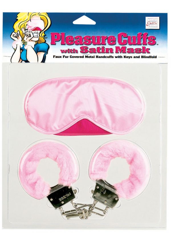 Pleasure Cuffs with Satin Mask Pink